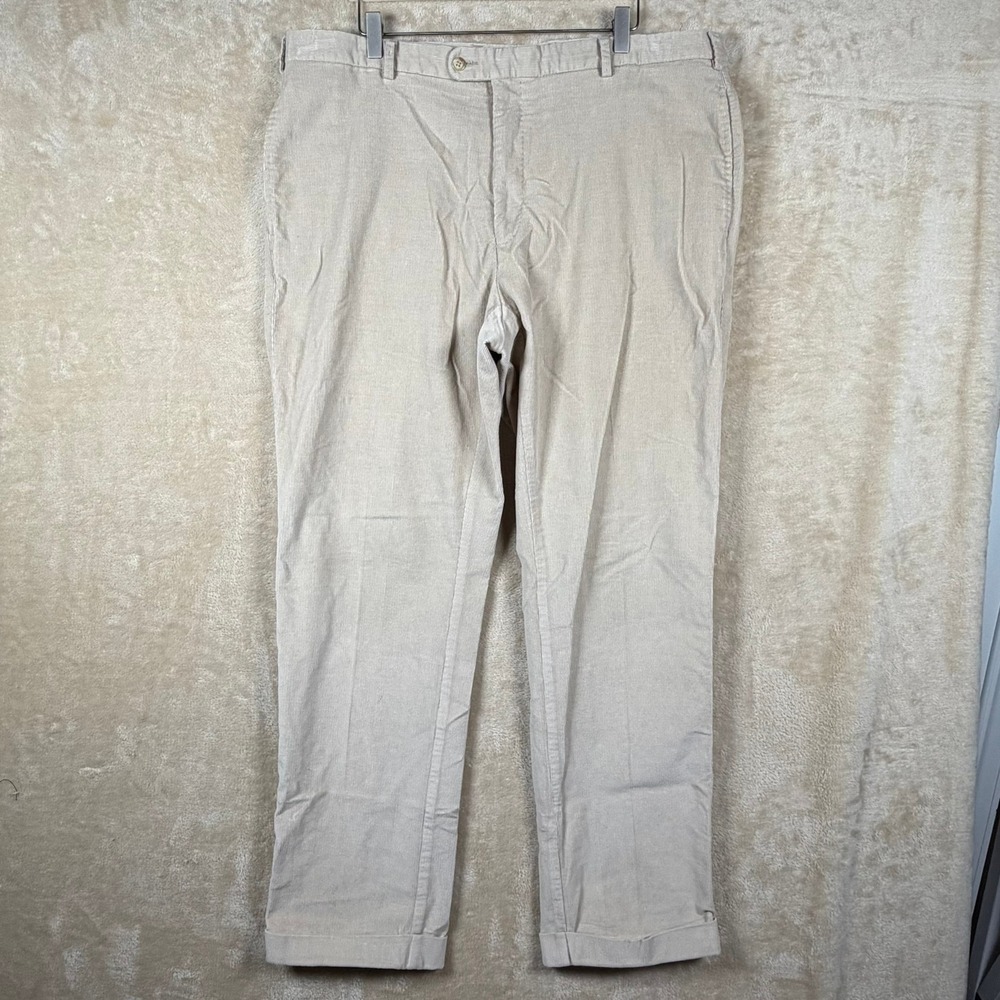 Peter Millar Mens Soft Corduroy Pants Beige Size 40 Pima Cotton‎ Casual Classic